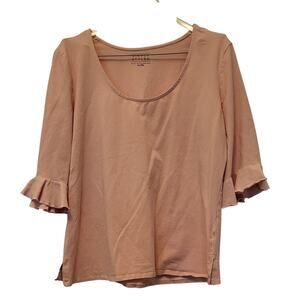 Simply Styled Women's 3/4 Sleeve Shirt Peach Pink Size XL